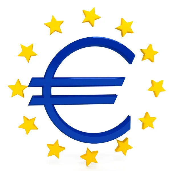 Euro signe sur fond blanc — Photo