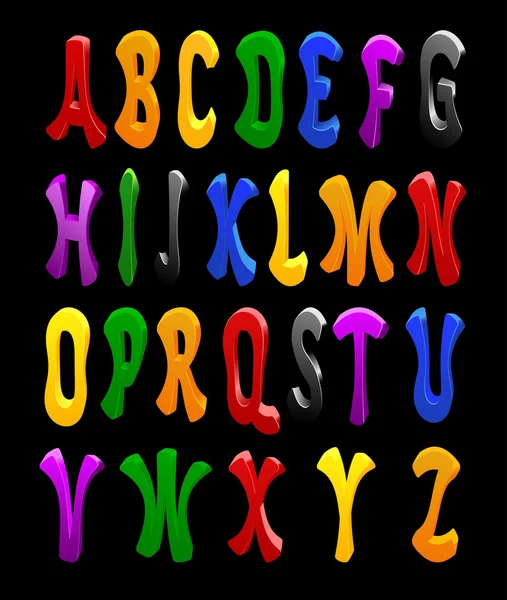 만화 벡터 글꼴, 전체 알파벳 — 스톡 벡터