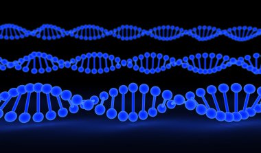 DNA Strands over black background