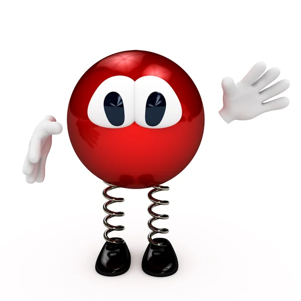 stock image Cartoon red character greeting you