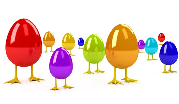 Velikonoční vejce přes bílé pozadí — Stock fotografie
