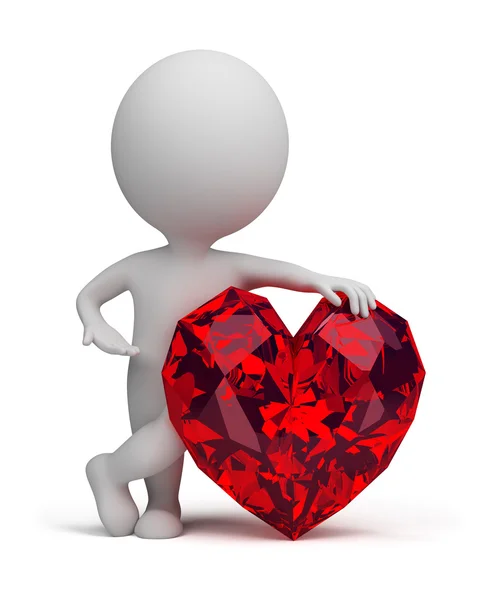 3D-s kis - ruby szív — Stock Fotó