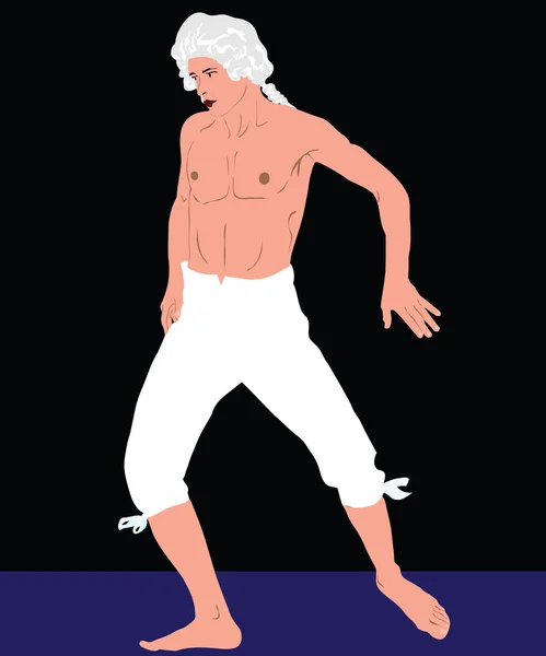 Άνθρωπος στην μια γυμνός-chested στο παντελόνι — Διανυσματικό Αρχείο