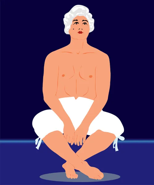 Homme à poitrine nue en pantalon — Image vectorielle