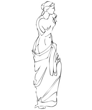 Female Greek marble sculpture clipart