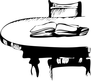 Chair at the table to table book clipart