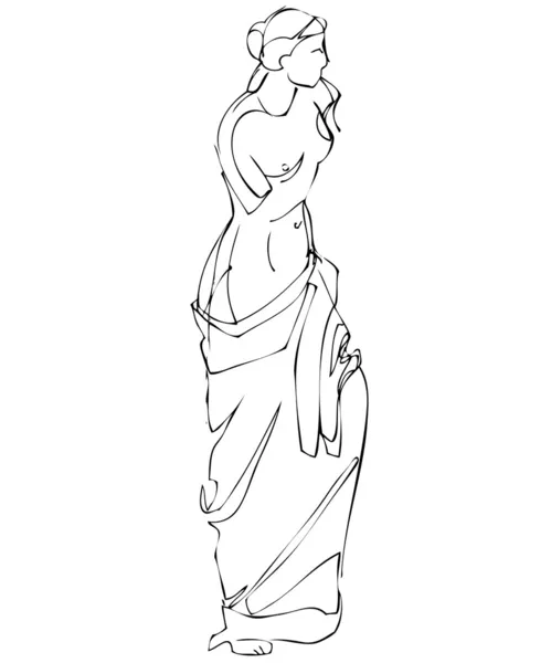 Femme Sculpture en marbre grec — Image vectorielle