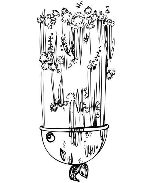 Vase in Form von Fisch — Stockvektor