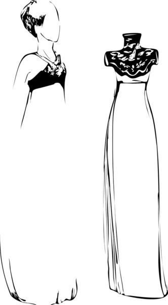 Vestidos de estilo con cintura alta — Archivo Imágenes Vectoriales