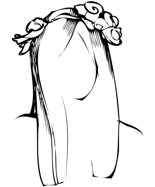 Дівчина з вінок з квітами на голові — стоковий вектор