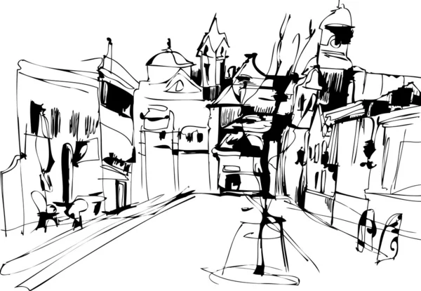 Place de la ville — Image vectorielle