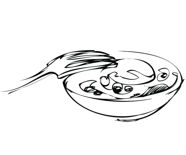 Вилка на тарілці з їжею — стоковий вектор
