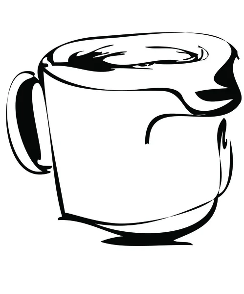 Beker van hete thee met een lepel — Stockvector