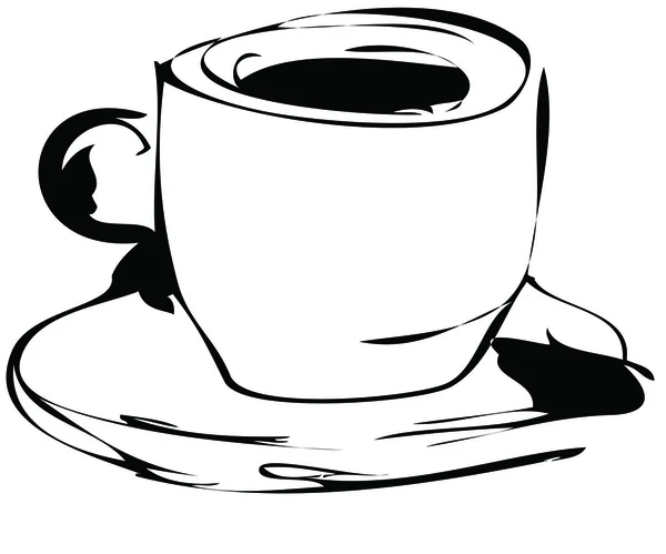 Taza de té caliente con una cuchara — Vector de stock