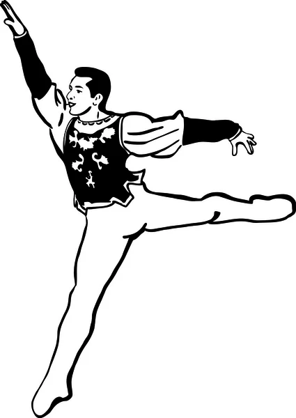 Ескіз танцюриста на танці крила — стоковий вектор