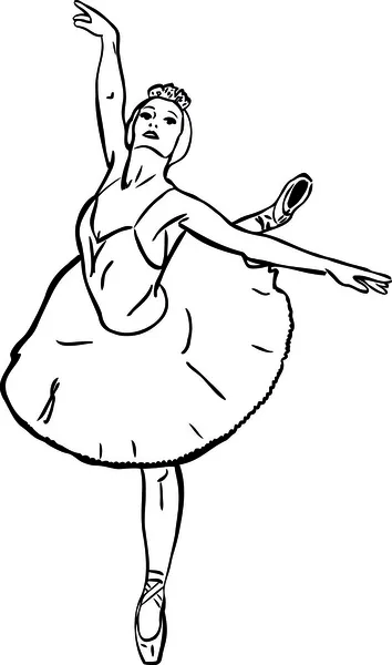 Bailarina de ballet de ballet danza de cisne — Vector de stock