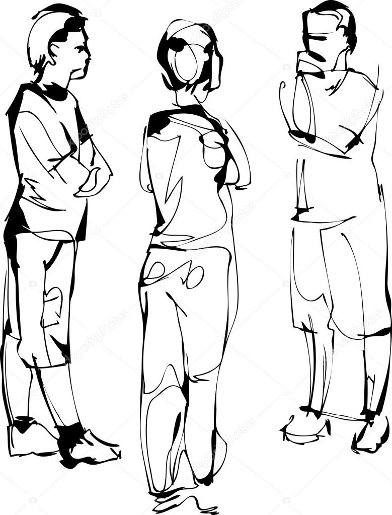 Sketch company from three fellows speak
