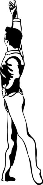 素描男芭蕾舞者站立的姿势 — 图库矢量图片