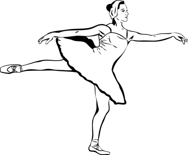 Actrice een ballet-danseres dansende partij van zwaan — Stockvector