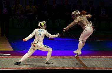Italy-USA match at 2012 World Fencing Championships clipart