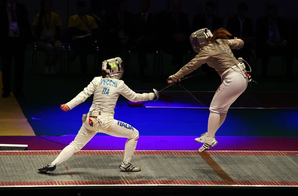 意大利-美国 2012年世界击剑锦标赛在匹配 — 图库照片
