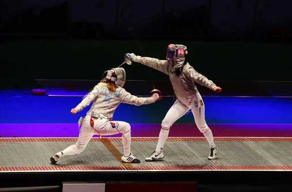 Russia-Ukraine final match at 2012 World Fencing Championships — Stock Photo, Image