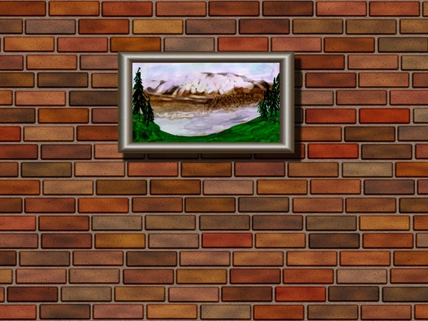 レンガの壁と画像 — ストック写真