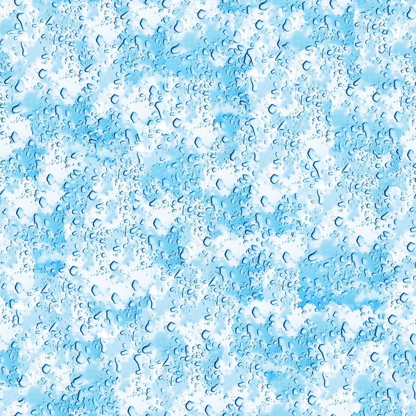 Капли воды на абстрактной голубой бесшовной поверхности — стоковое фото