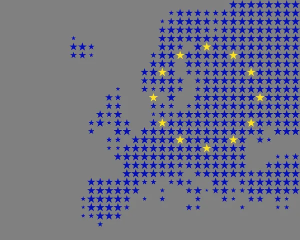 Carte et drapeau de l'Europe — Image vectorielle