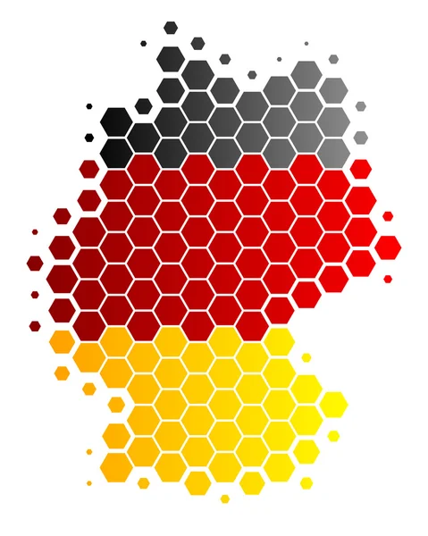 Karta och flagga över Tyskland — Stock vektor