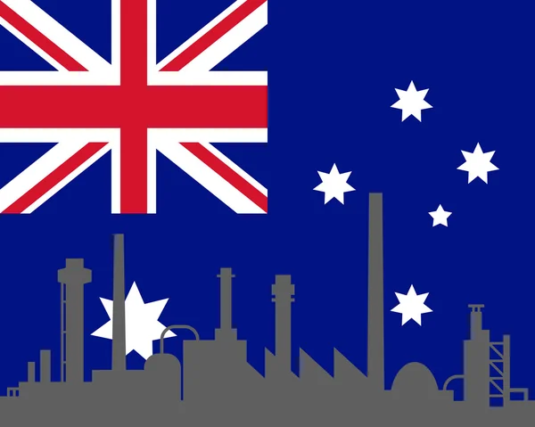 Industrie et drapeau de l'Australie — Image vectorielle