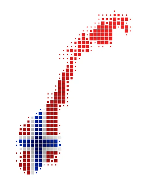 Norveç haritası ve bayrağı — Stok Vektör