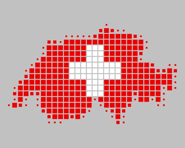 Mappa e bandiera della Svizzera — Vettoriale Stock