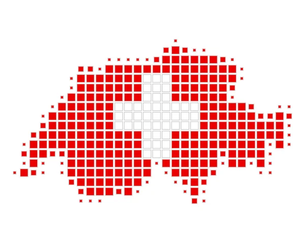 Kaart en vlag van Zwitserland — Stockvector