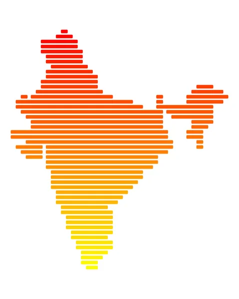 インドの地図 — ストックベクタ