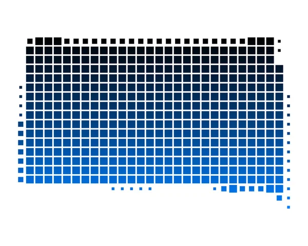 Kaart van Zuid Dakota — Stockvector