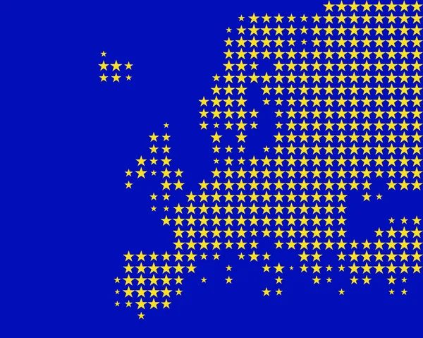 Karte und Flagge von Europa — Stockvektor