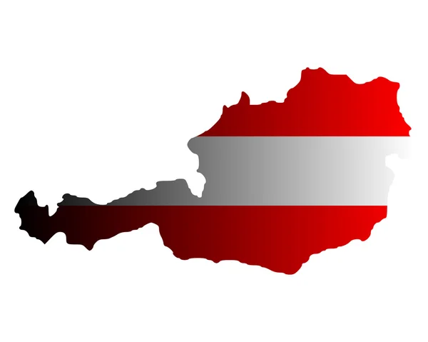 Mapa y Bandera de Austria — Vector de stock