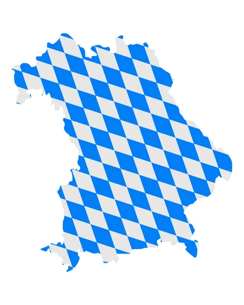 Mapa y bandera de Bavaria — Archivo Imágenes Vectoriales