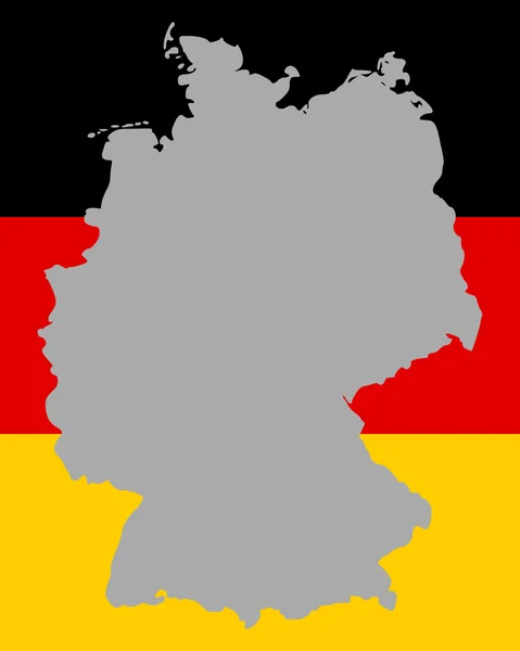 Mappa e Bandiera della Germania — Vettoriale Stock