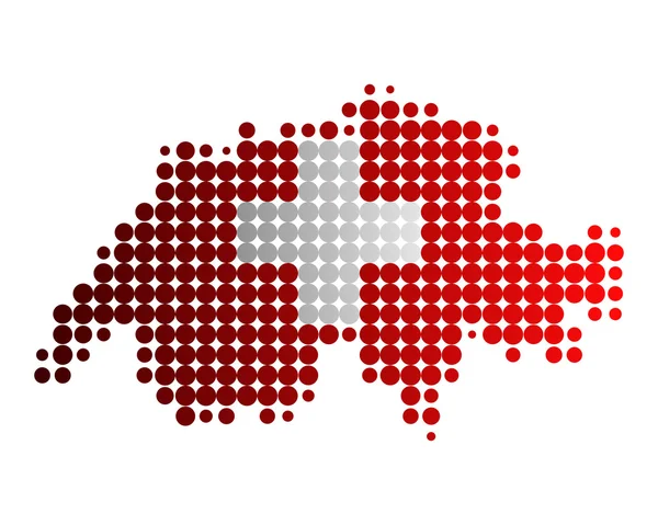 Kaart en vlag van Zwitserland — Stockvector