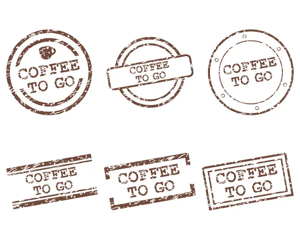 Café pour aller timbres — Image vectorielle
