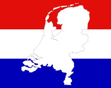 harita ve Hollanda bayrağı