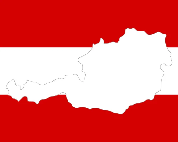 Mapa i bandera Austrii — Wektor stockowy