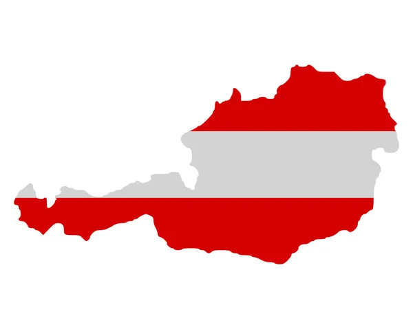Carte géographique et drapeau de l'Autriche — Image vectorielle