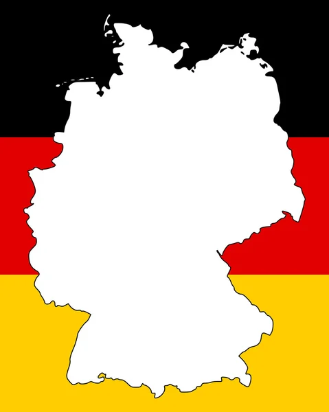 Χάρτης και Σημαία Γερμανίας — Διανυσματικό Αρχείο