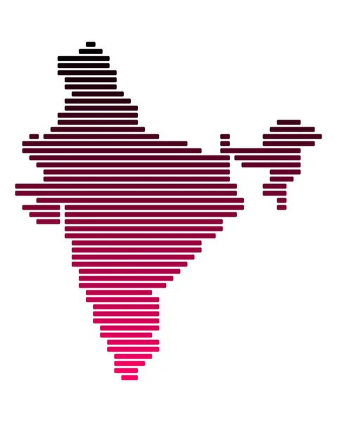 La mappa di India — Vettoriale Stock