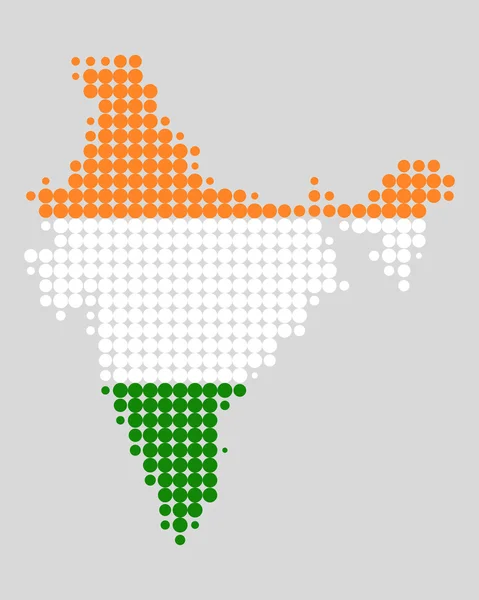 인디아 의지도 와 깃발 — 스톡 벡터