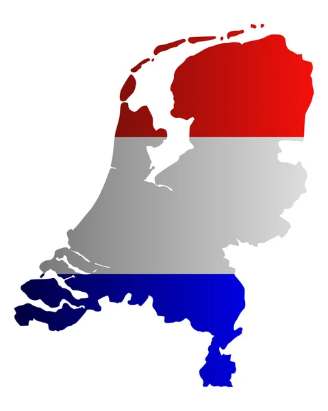 지도 및 네덜란드의 국기 — 스톡 벡터
