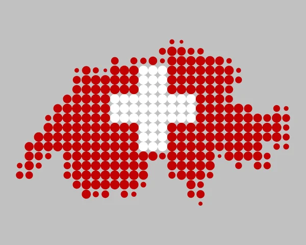 Karta och flagga över Schweiz — Stock vektor